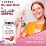 حلوى الجلوتاثيون المبيضة والمحفزة للكولاجين -Glutathione Collagen Glow Gummies: , 60 Chewable Gummies (Strawberry - Image 2