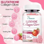 حلوى الجلوتاثيون المبيضة والمحفزة للكولاجين -Glutathione Collagen Glow Gummies: , 60 Chewable Gummies (Strawberry - Image 4