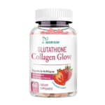 حلوى الجلوتاثيون المبيضة والمحفزة للكولاجين -Glutathione Collagen Glow Gummies: , 60 Chewable Gummies (Strawberry
