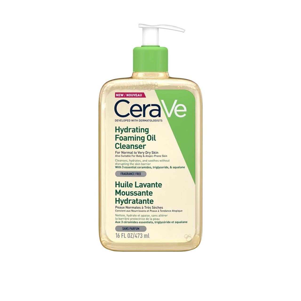 cerave-hydrating-foaming-oil-cleanser CeraVe Hydrating Foaming Oil Cleanser, 473ml - Image 1