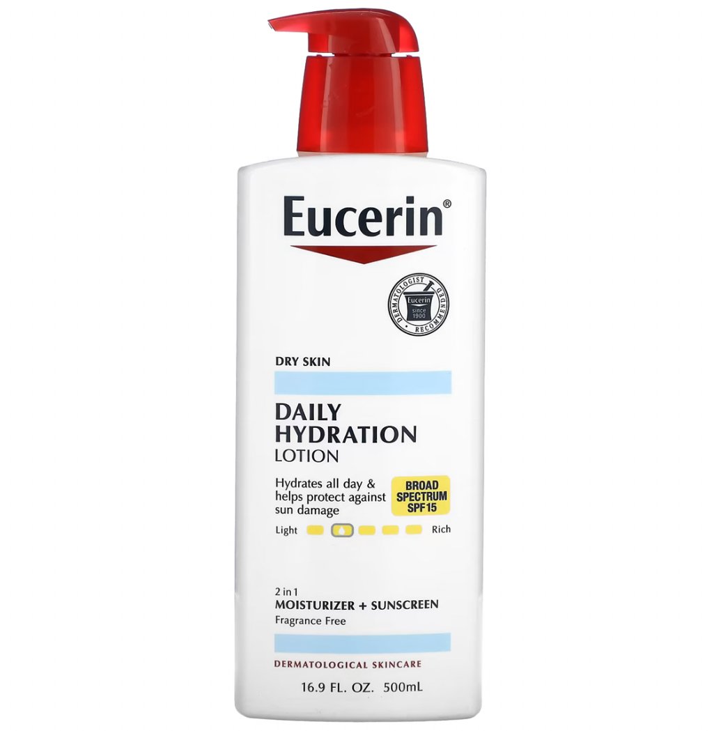 IMG_7011 Eucerin Daily Hydration Lotion, SPF 15, Fragrance Free, 500 ml - Image 1