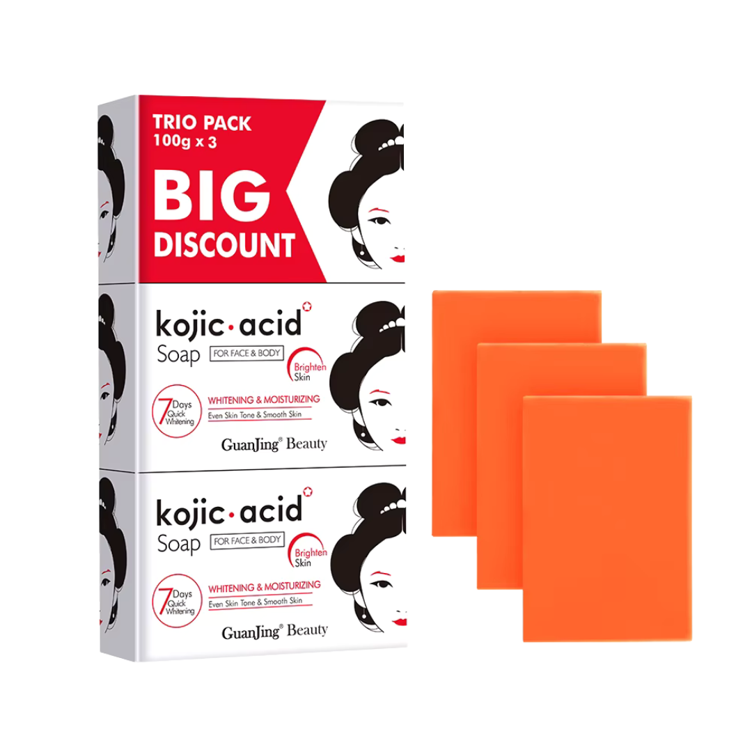 dsfvd Kojic Soaps 7 Days Skin Whitening, 3 Pieces X 100g - Image 1