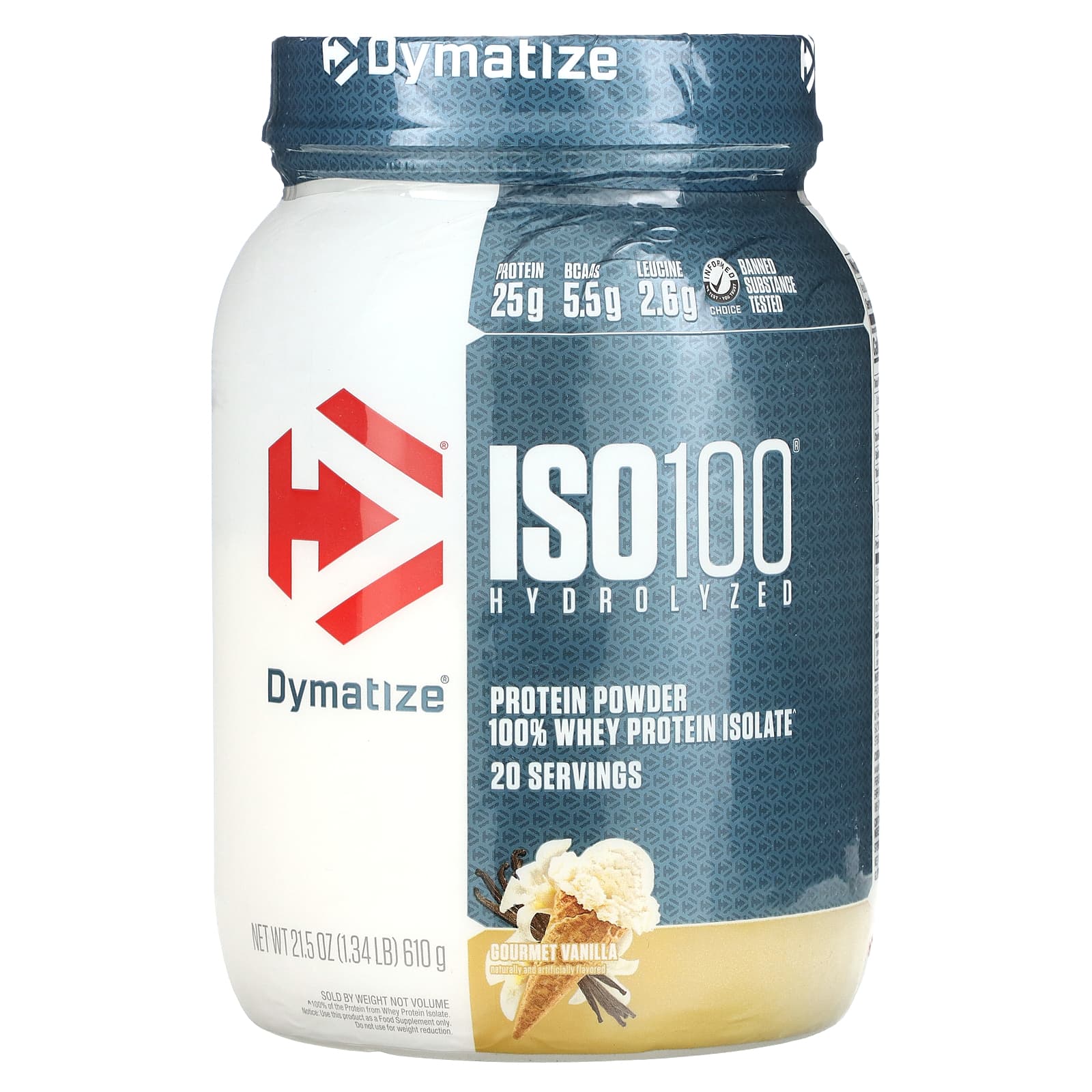 7ww4NrQI5vEI25E0hxNLKFrsxZxcbFYHEn7GBbtN Dymatize ISO 100 Hydrolyzed whey protein isolate, Gourmet Vanilla, 1.34 LB - Image 1