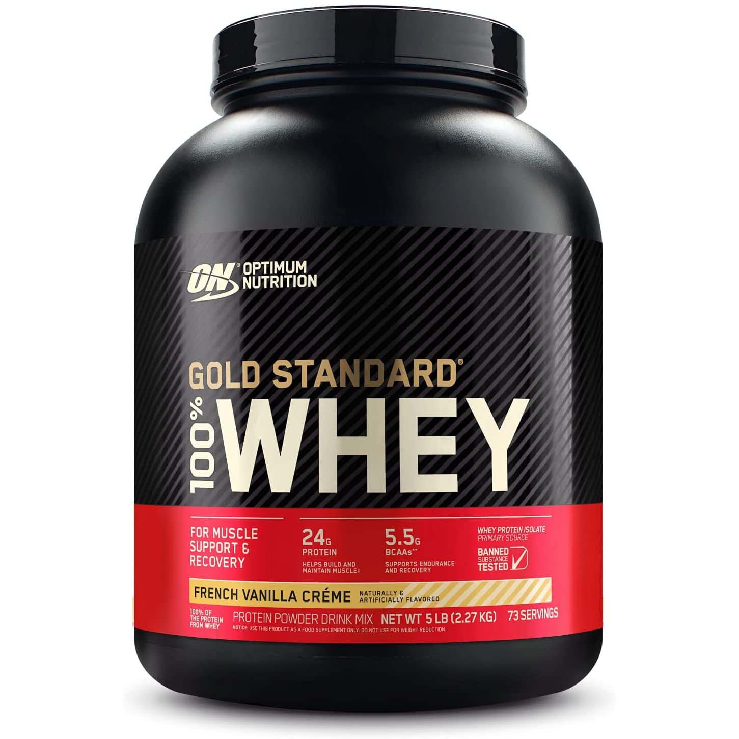 N1LXznvqkfidZnDXWDzY2ohXaWX75TD5HeQMNljZ Optimum Nutrition Gold Standard 100% Whey Protein, French Vanilla, 5 LB - Image 1