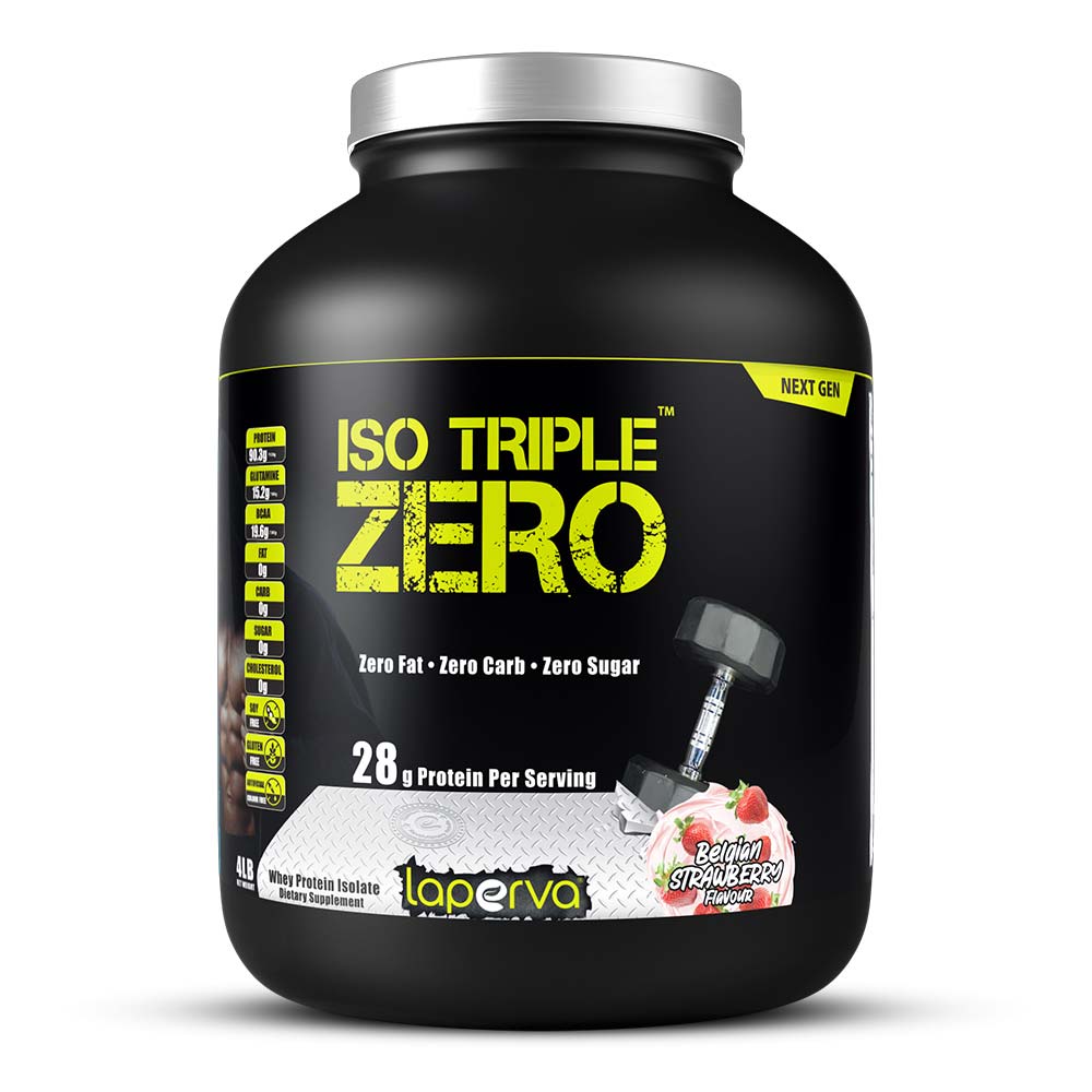 aECcxX6JpGPncpCn6fOMt7JHQpS4Ncazrsy0u3OA Laperva Iso Triple Zero Next Generation Whey Protein, Belgian Strawberry, 4 LB - Image 1