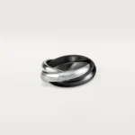 Cartier, Cartier Classic Trinity Ceramic Ring, Black and White Gold