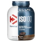 Dymatize ISO 100 Hydrolyzed whey protein isolate, Fudge Brownie, 5 LB, Gain in Muscle Size and Strength