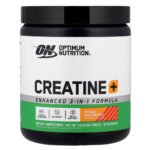 Optimum Nutrition Creatine + Powder, Orange Passion Fruit, 360 Gm, Supports Muscle Strength