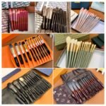 Gu.cci Green Luxury Makeup Brush Set with Storage Case - Image 3