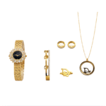 Christian Dior Luxe Radiance 6-Piece Gold-Tone Jewelry & Watch Set Noir