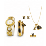 Louis Vuitton Gold Charm Lock Jewelry & Watch Set