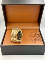 Bvlgari Snake Watch, Black Watch Face, Gold - Image 2