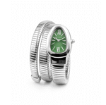 Bvlgari Snake Watch, Green Watch Face, Silver