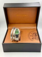 Bvlgari Snake Watch, Green Watch Face, Silver - Image 2
