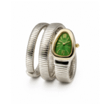 Bvlgari Snake Watch, Green Watch Face, Pale Gold