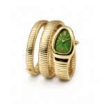 Bvlgari Snake Watch, Green Watch Face, Gold