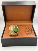 Bvlgari Snake Watch, Green Watch Face, Gold - Image 2