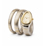Bvlgari Snake Watch, Champagne Watch Face, Gold & Silver