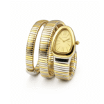 Bvlgari Snake Watch, Yellow Watch Face, Silver & Gold